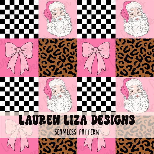 Pink Santa Checkers