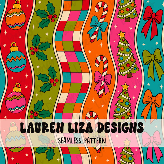 Bright Retro Christmas Stripes
