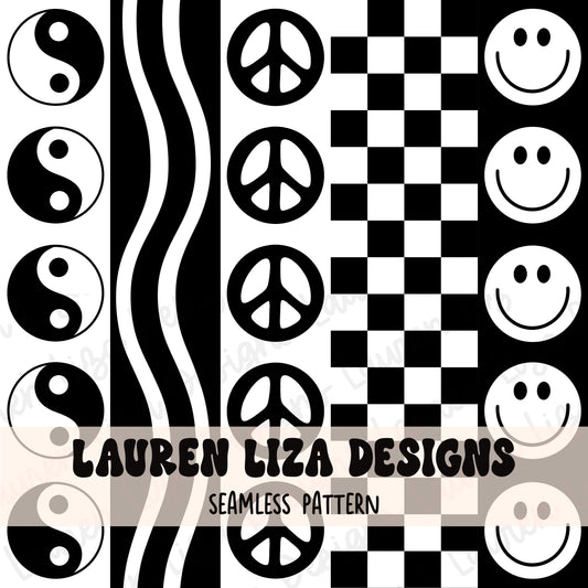 Retro Stripes - Black and White