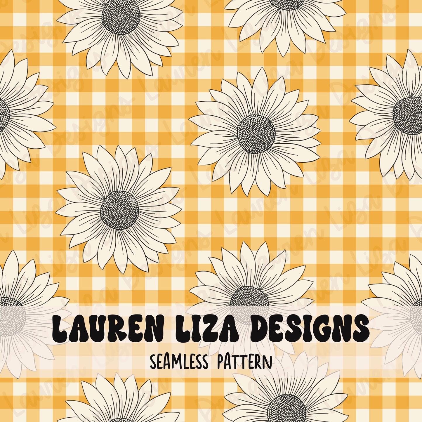 Boho Sunflowers on Gingham