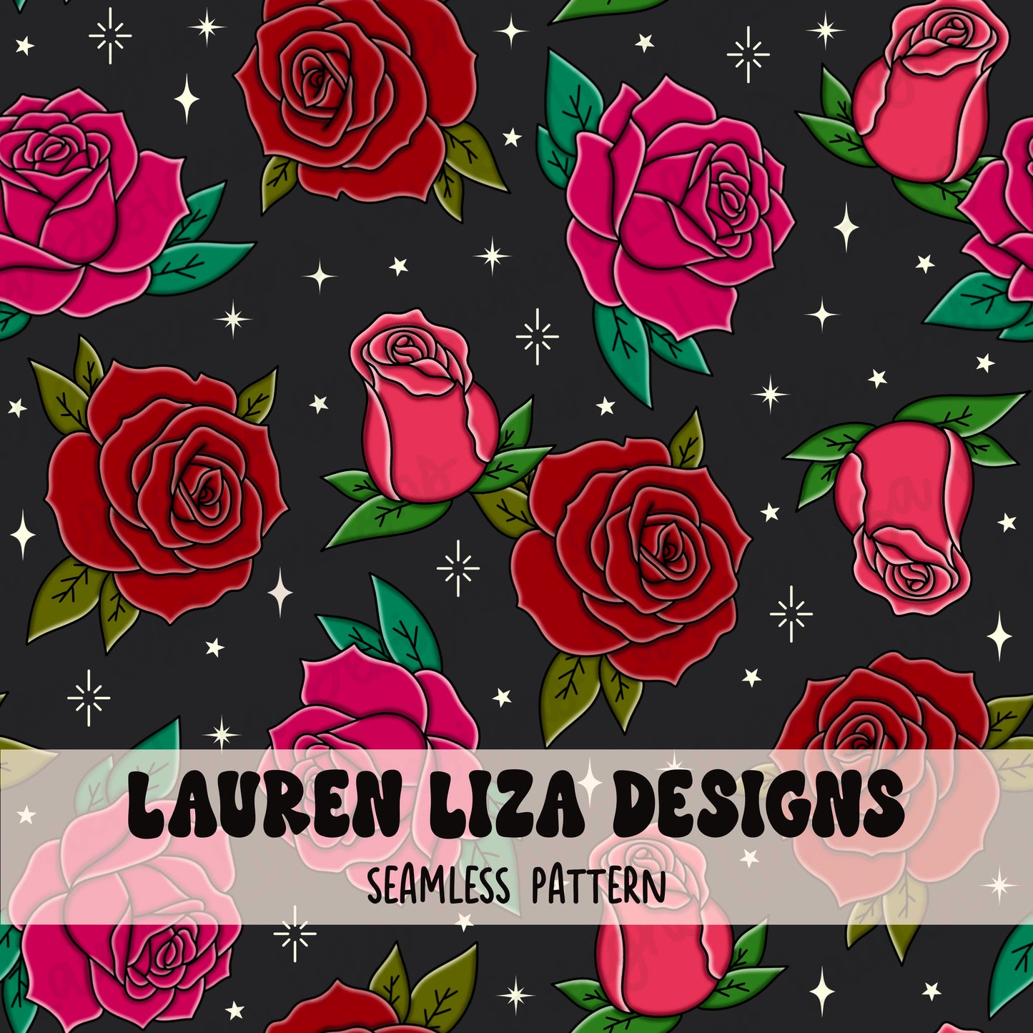 Tattoo Roses - Dark Background