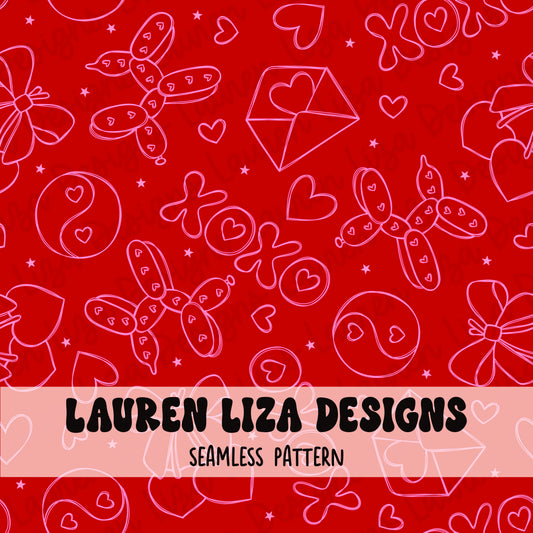 Valentines Sketch - Red and Pink