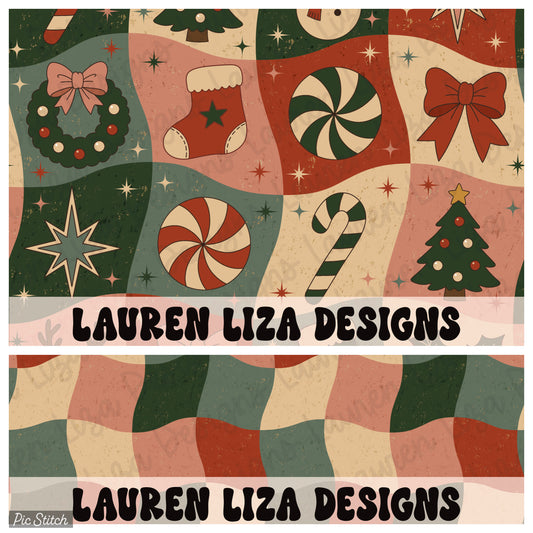 BUNDLE - Vintage Christmas Checkers AND Coordinate