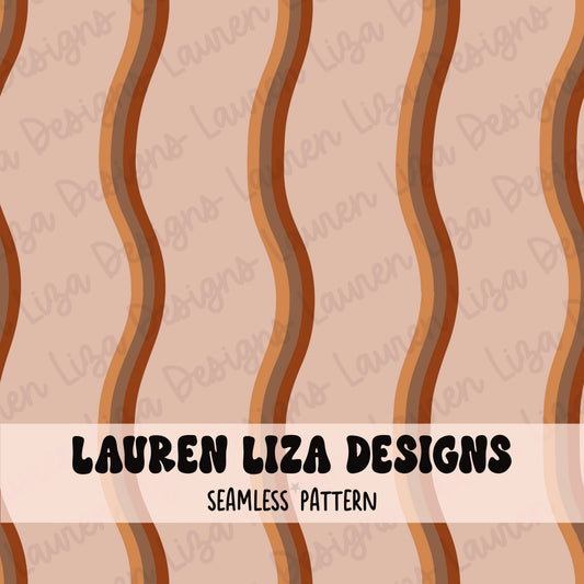 Wavy Brown Stripes (Coordinates with Bats on Wavy Stripes)